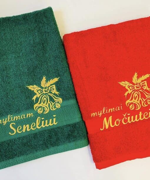 Rankšluosčiai 50x70 cm ,,Kalėdiniai varpeliai" 2vnt.